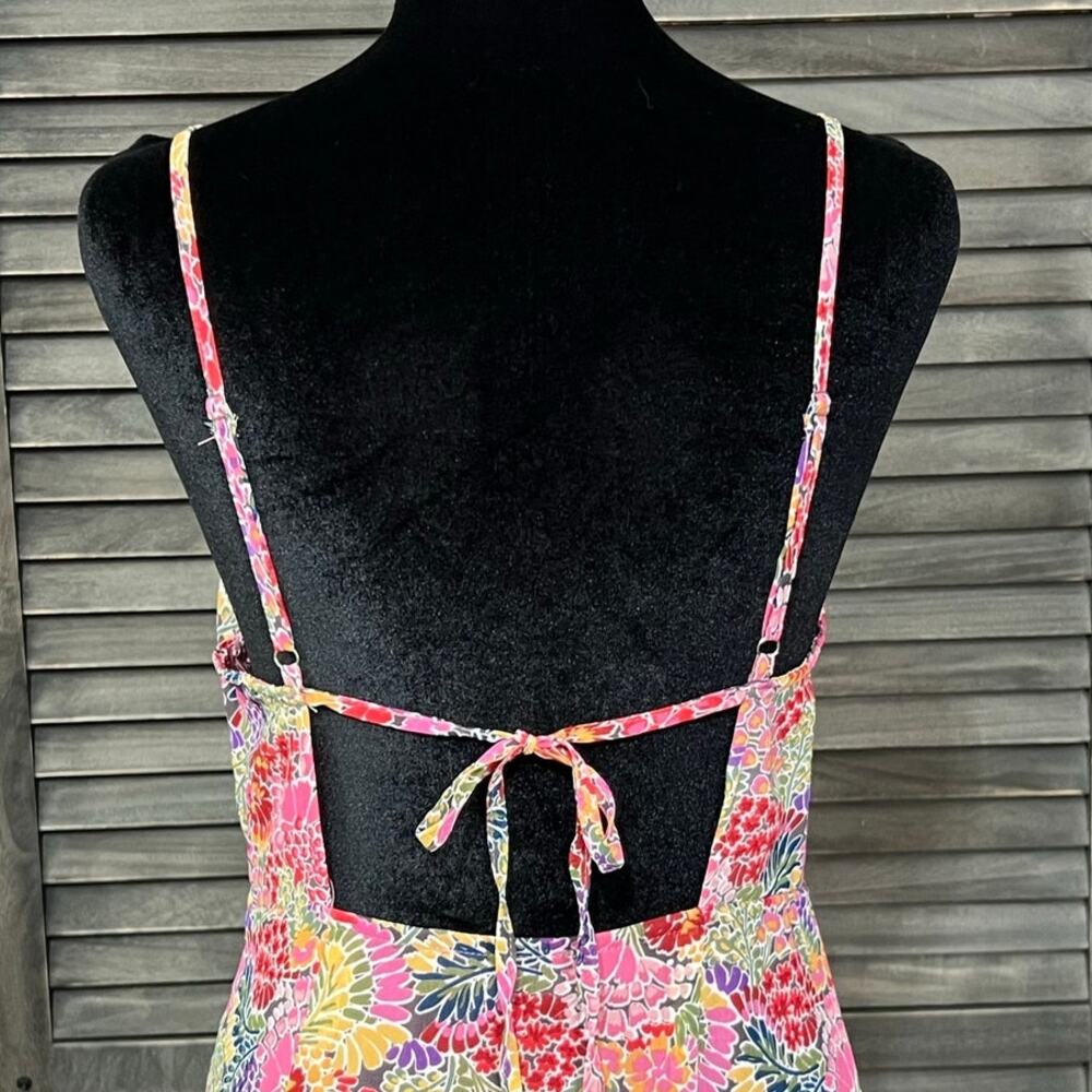 VICI Tropical Floral Hi Low Maxi Dress Open Back Cruise Resort Wedding S NWOT - Picture 5 of 11